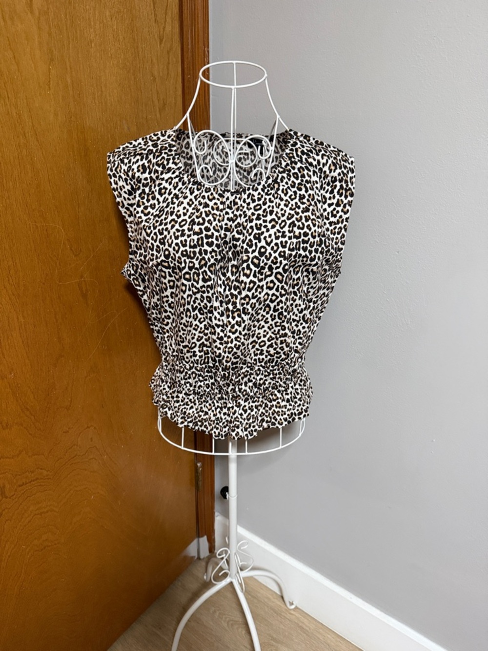 J. Crew Leopard-Print Sleeveless Blouse - White, Brown & Black